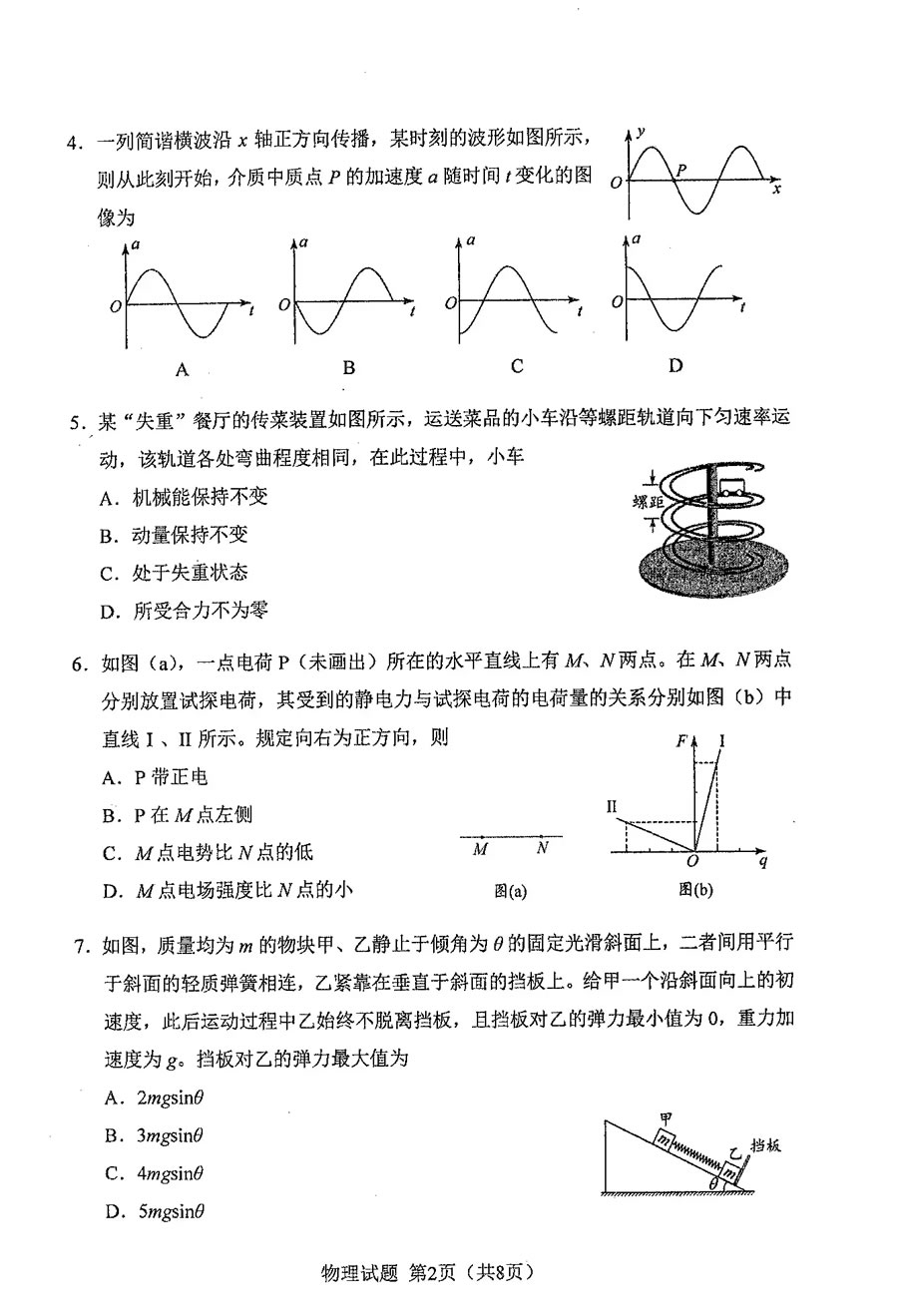 2024九省联考物理试卷及答案解析(含黑龙江、安徽、江西等七省)