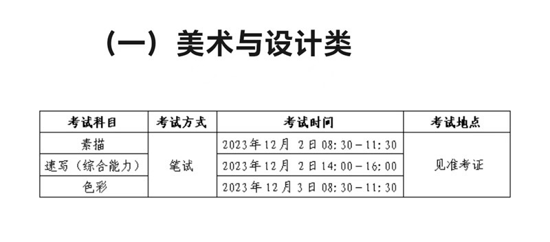 2024黑龙江美术与设计类统考/联考考试时间具体安排