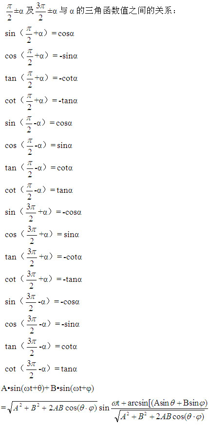 三角函数公式大全表格分类一览